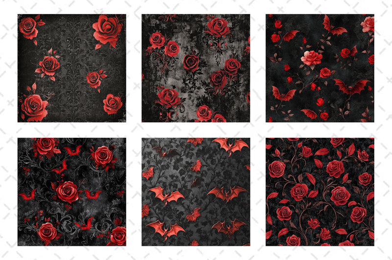 Vampire Romance Digital Paper - CraftNest - Digital Crafting and Art