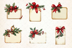 Vintage Christmas Tags Clipart Bundle - CraftNest - Digital Crafting and Art