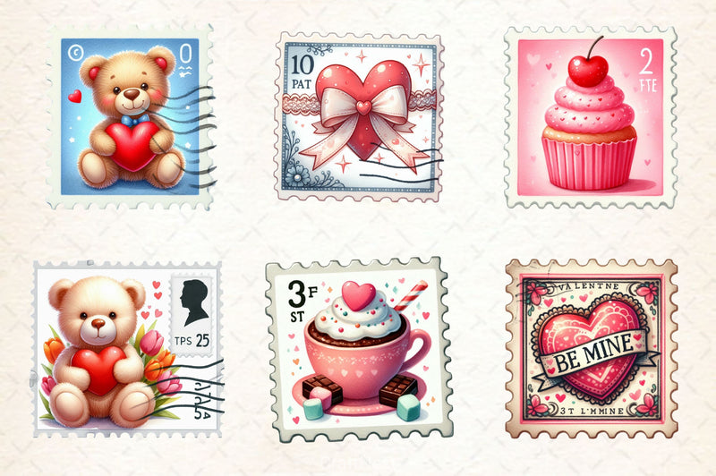 Valentine Stamps Clipart Bundle 2 - CraftNest - Digital Crafting and Art