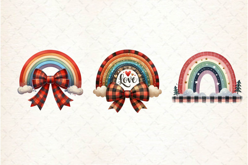 Buffalo Plaid Valentine's Rainbow Clipart Bundle - CraftNest - Digital Crafting and Art