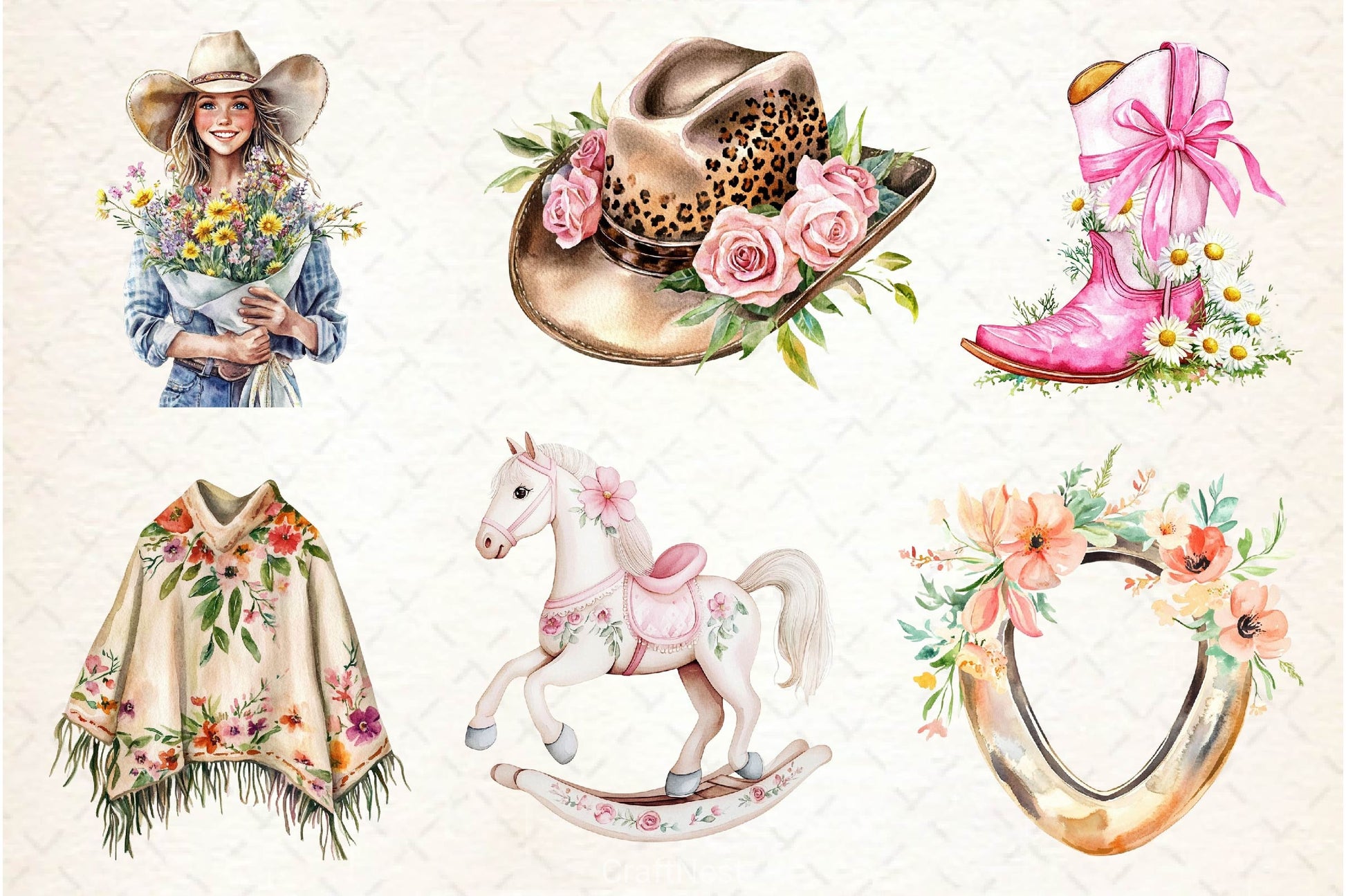 Western Mothers Day Cowgirl Clipart Bundle 2 - CraftNest - Digital Crafting and Art