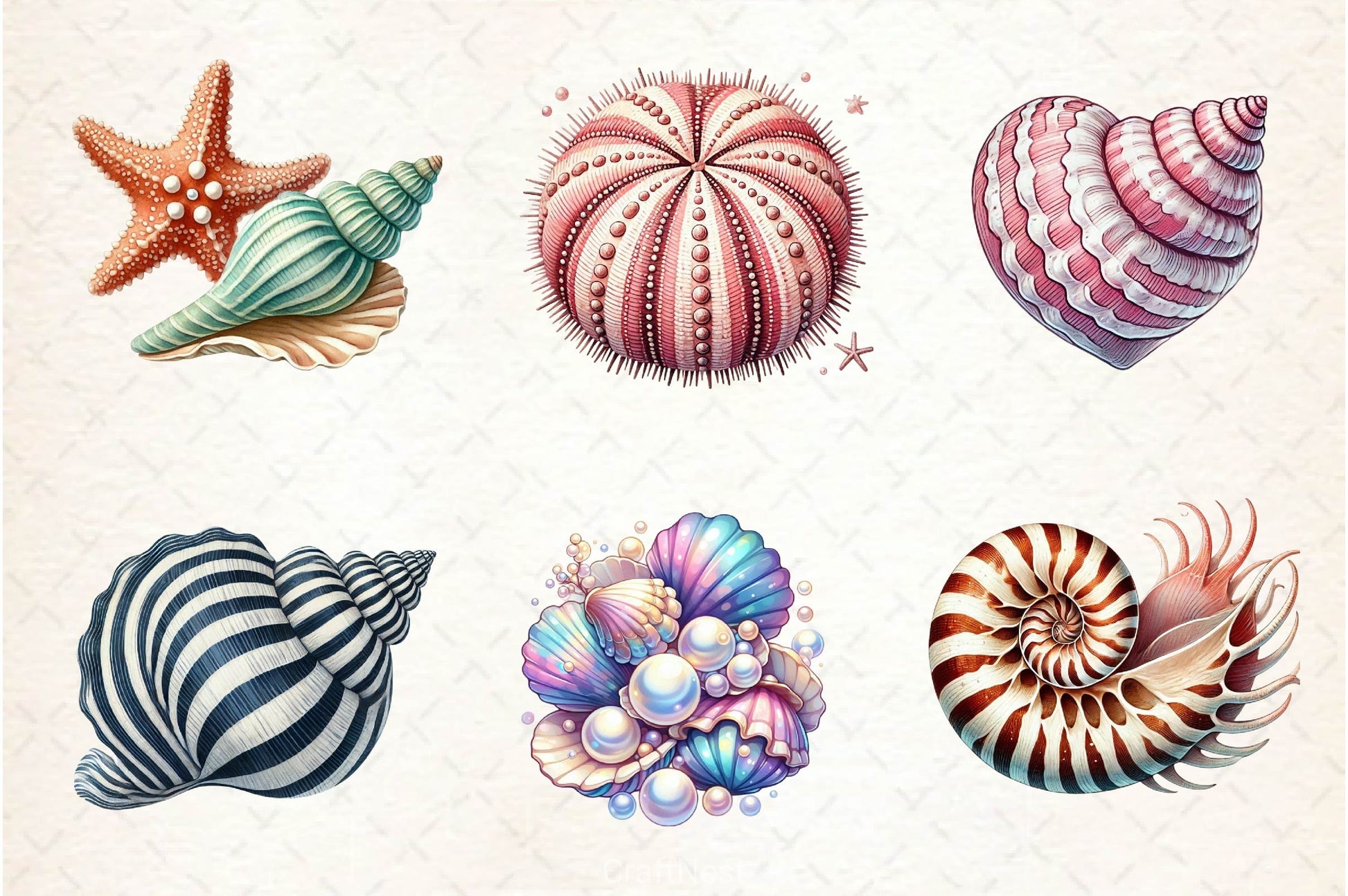 Seashells Clipart Bundle 2 - CraftNest - Digital Crafting and Art