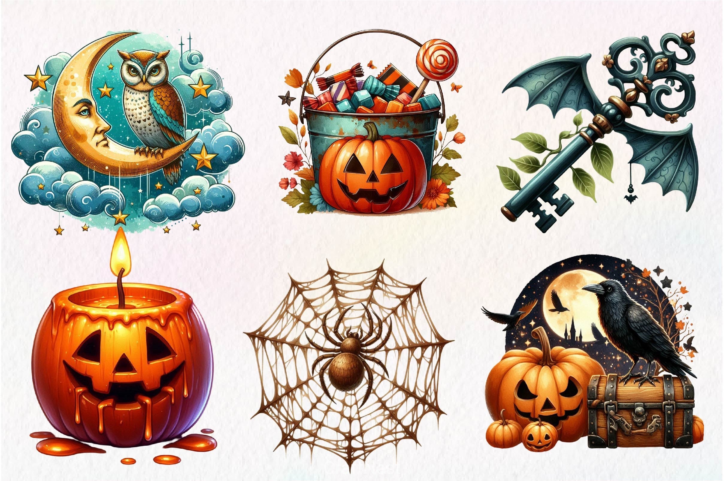 Vintage Halloween Clipart Bundle 7 - CraftNest - Digital Crafting and Art