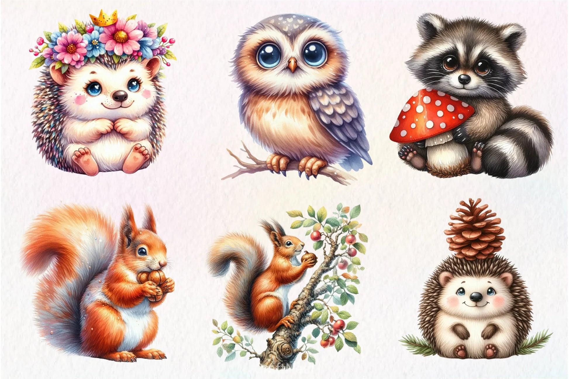 Cute Woodland Animal Clipart Bundle - CraftNest - Digital Crafting and Art