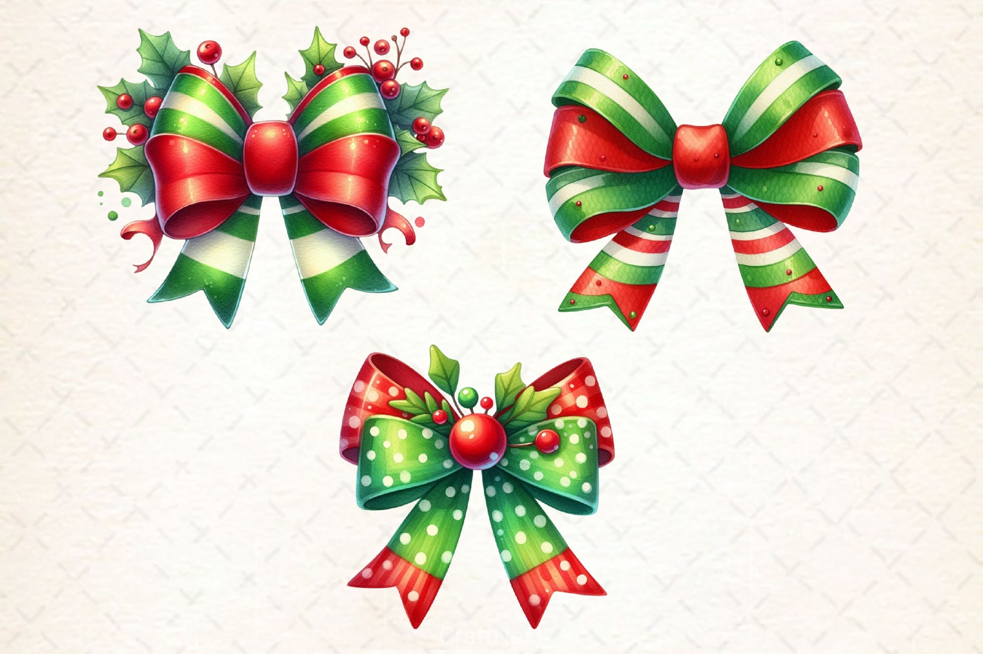 Christmas Bow Clipart Bundle 5 - CraftNest - Digital Crafting and Art