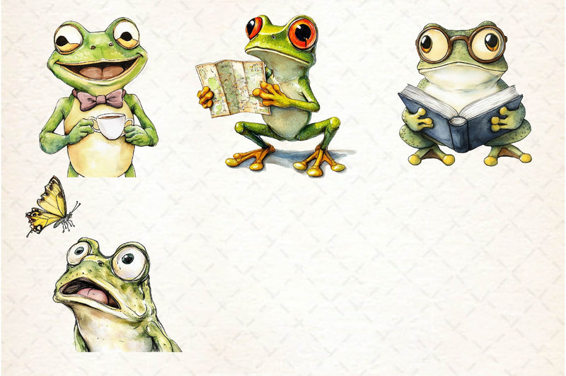 Funny Frog Clipart Bundle 2 - CraftNest - Digital Crafting and Art
