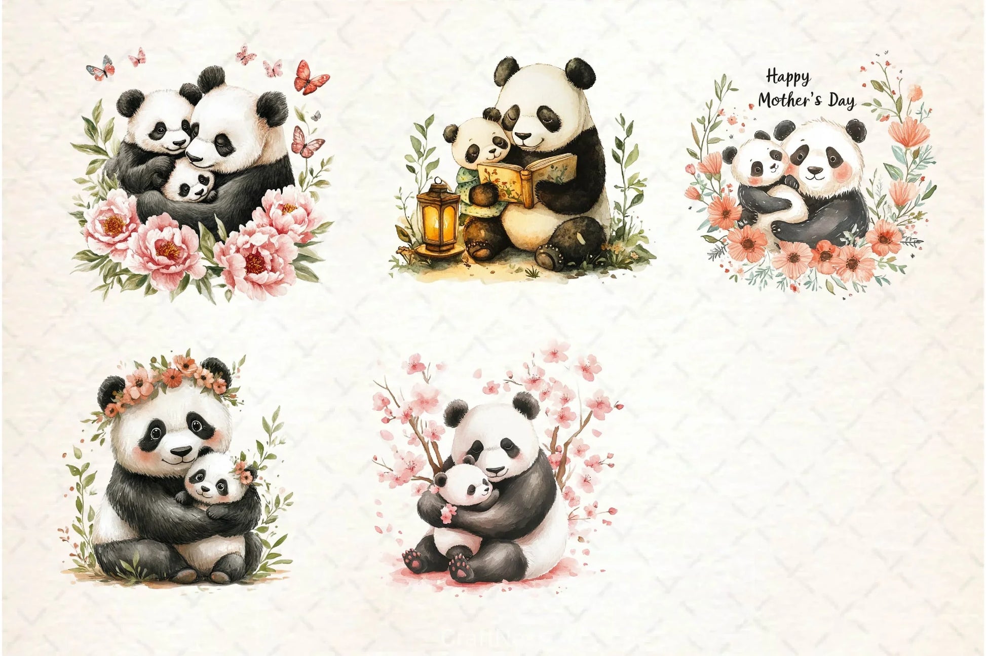 Mother's Day Panda Clipart Bundle - CraftNest - Digital Crafting and Art