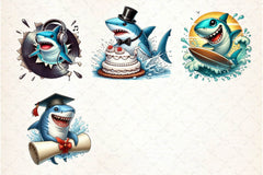 Funny Shark Break Through Clipart Bundle - CraftNest - Digital Crafting and Art