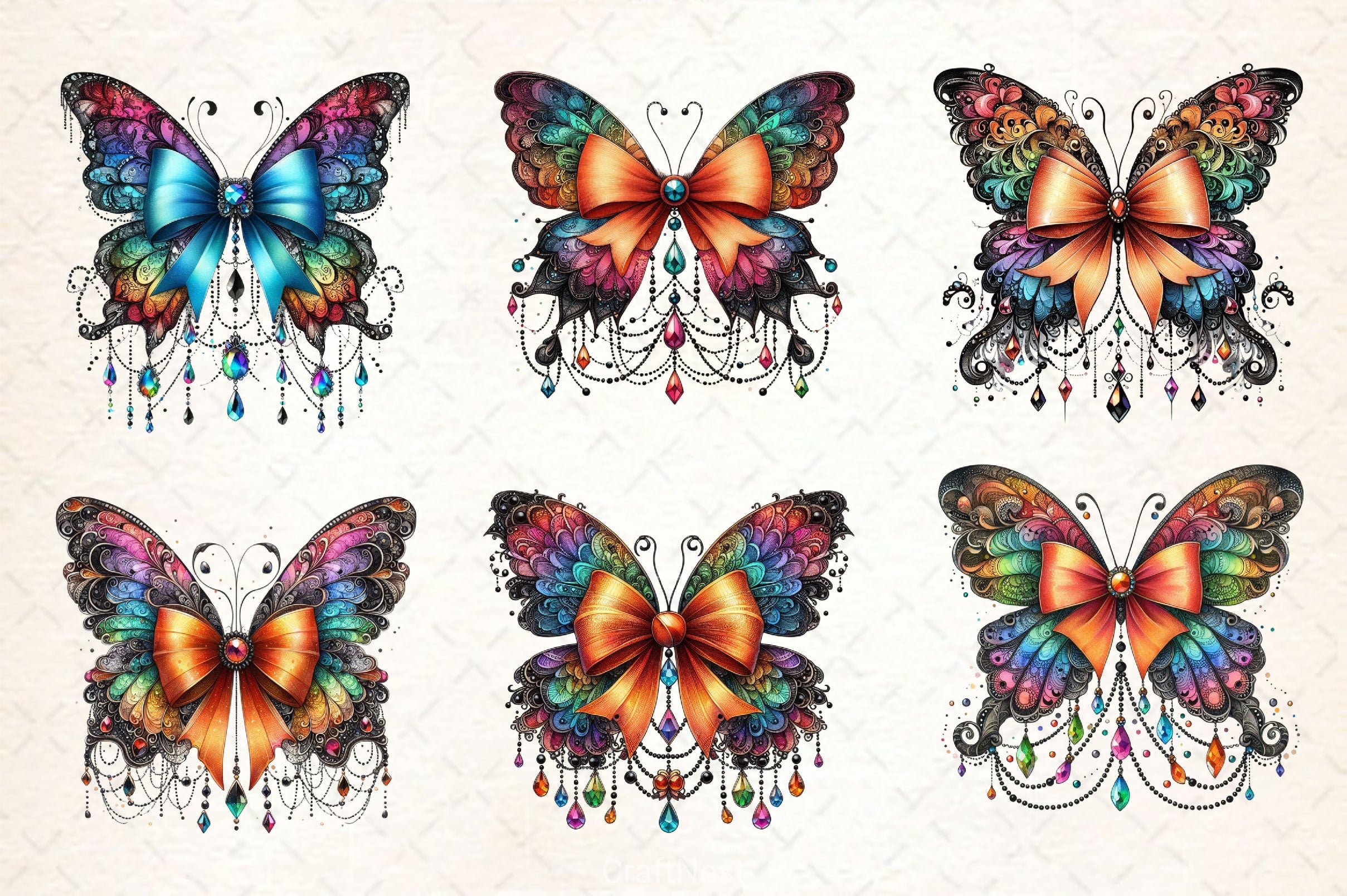 Colorful Butterfly Clipart Bundle 4 - CraftNest - Digital Crafting and Art