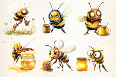 Vintage Bee Expressions Collection Clipart Bundle - CraftNest - Digital Crafting and Art