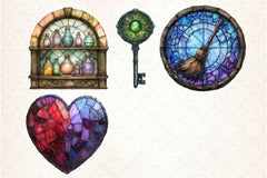 Halloween Stained Glass Clipart Bundle - CraftNest - Digital Crafting and Art