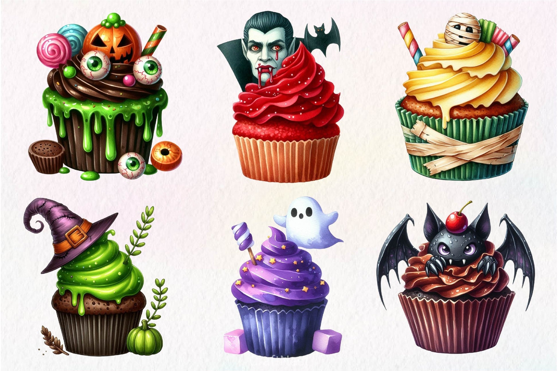 Halloween Scary Cupcake Clipart Bundle - CraftNest - Digital Crafting and Art