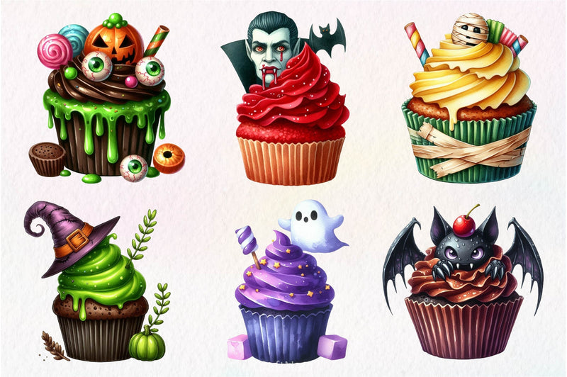 Halloween Scary Cupcake Clipart Bundle - CraftNest - Digital Crafting and Art