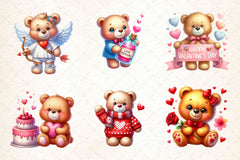 Valentines Day Teddy Bears Clipart Bundle 2 - CraftNest - Digital Crafting and Art