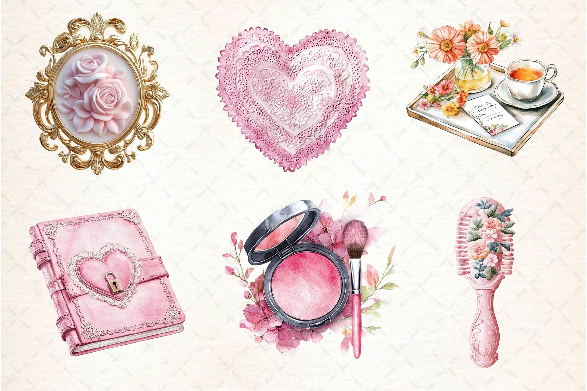 Pink Coquette Mothers Day Clipart Bundle - CraftNest - Digital Crafting and Art