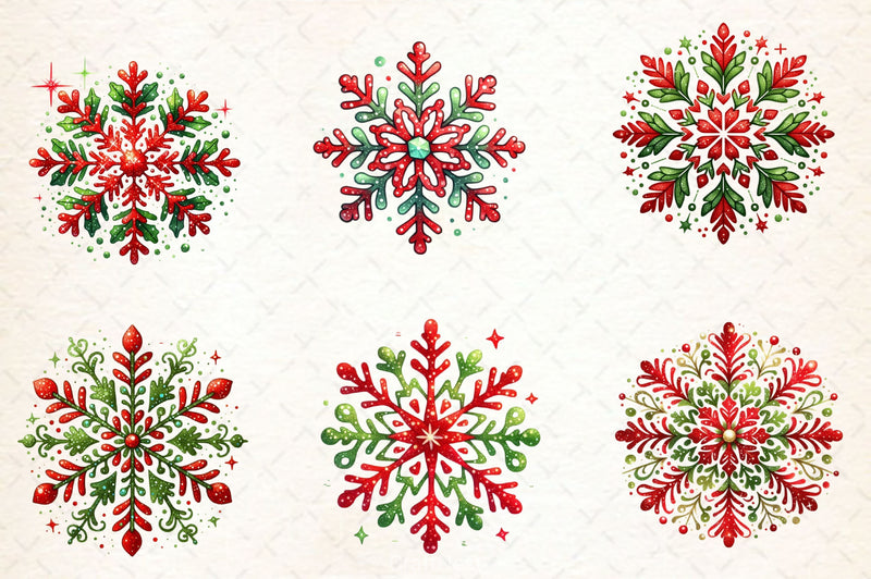 Christmas Snowflake Clipart Bundle 2 - CraftNest - Digital Crafting and Art