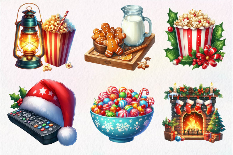 Christmas Movie Night Clipart Bundle 2 - CraftNest - Digital Crafting and Art