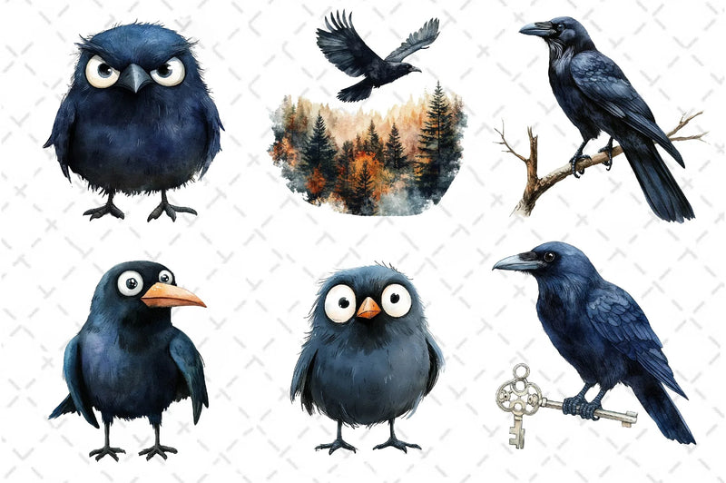 Raven Bird Clipart Bundle - CraftNest - Digital Crafting and Art