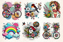 Pop Art Spring Day Clipart Bundle - CraftNest - Digital Crafting and Art