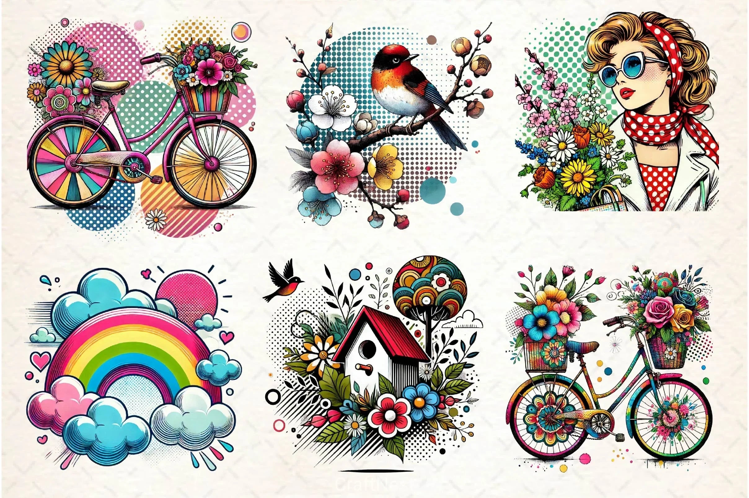 Pop Art Spring Day Clipart Bundle - CraftNest - Digital Crafting and Art