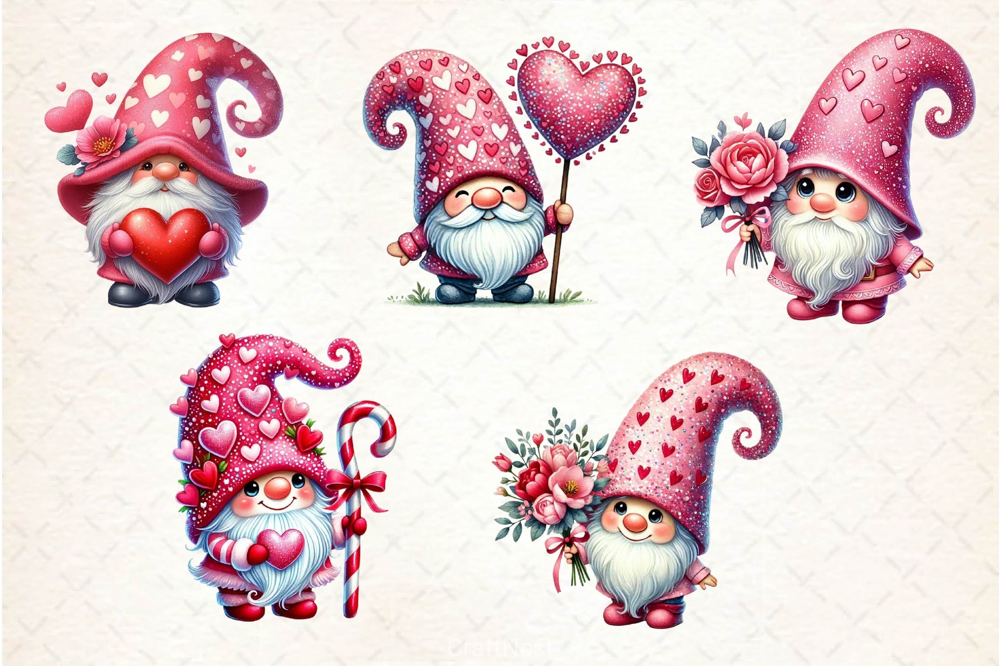 Valentine Gnome Clipart Bundle 5 - CraftNest - Digital Crafting and Art
