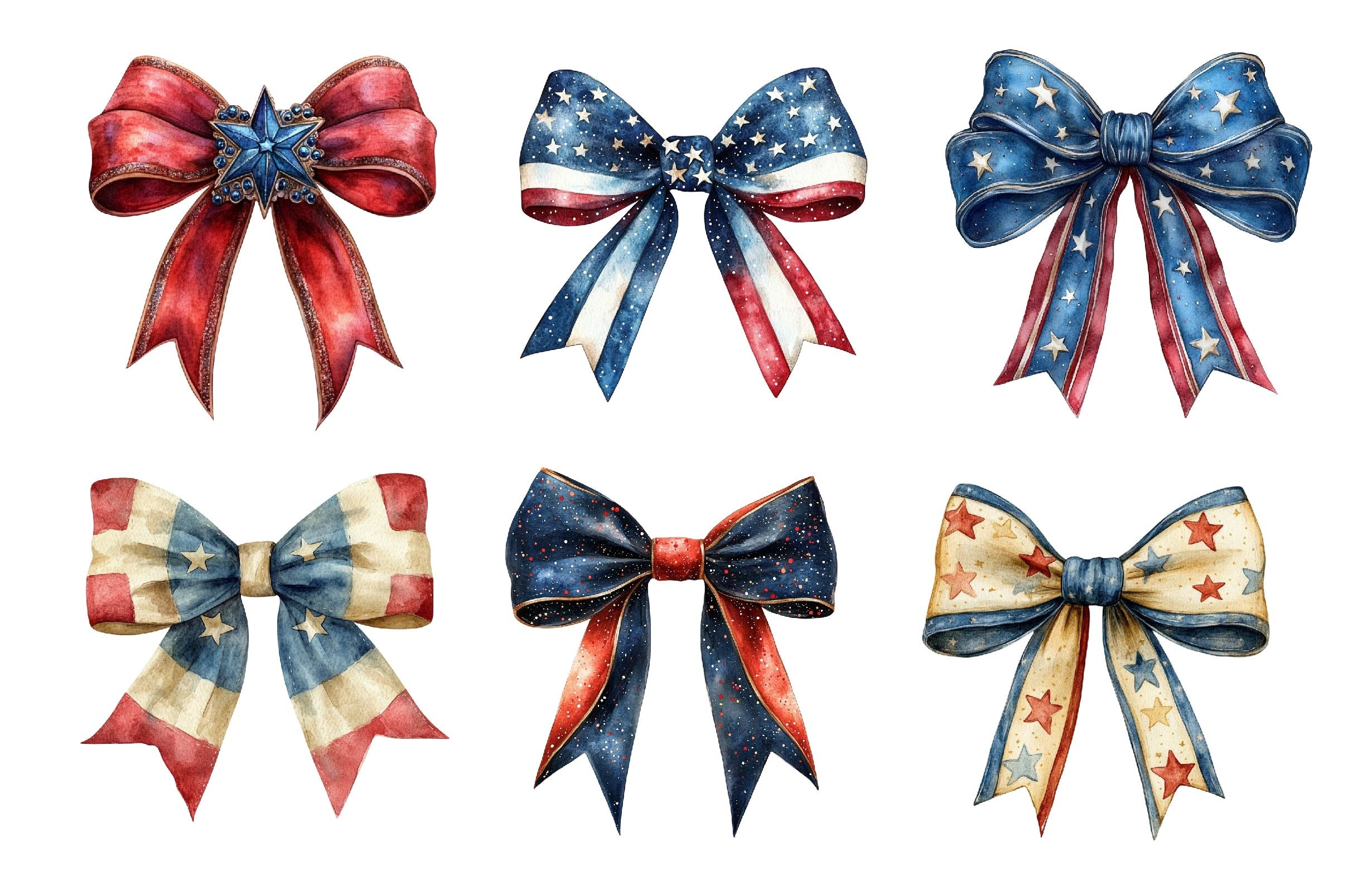 4th Of July Bow Clipart Bundle 2 - CraftNest - Digital Crafting and Art