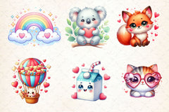 Kawaii Valentines Day Clipart Bundle 7 - CraftNest - Digital Crafting and Art