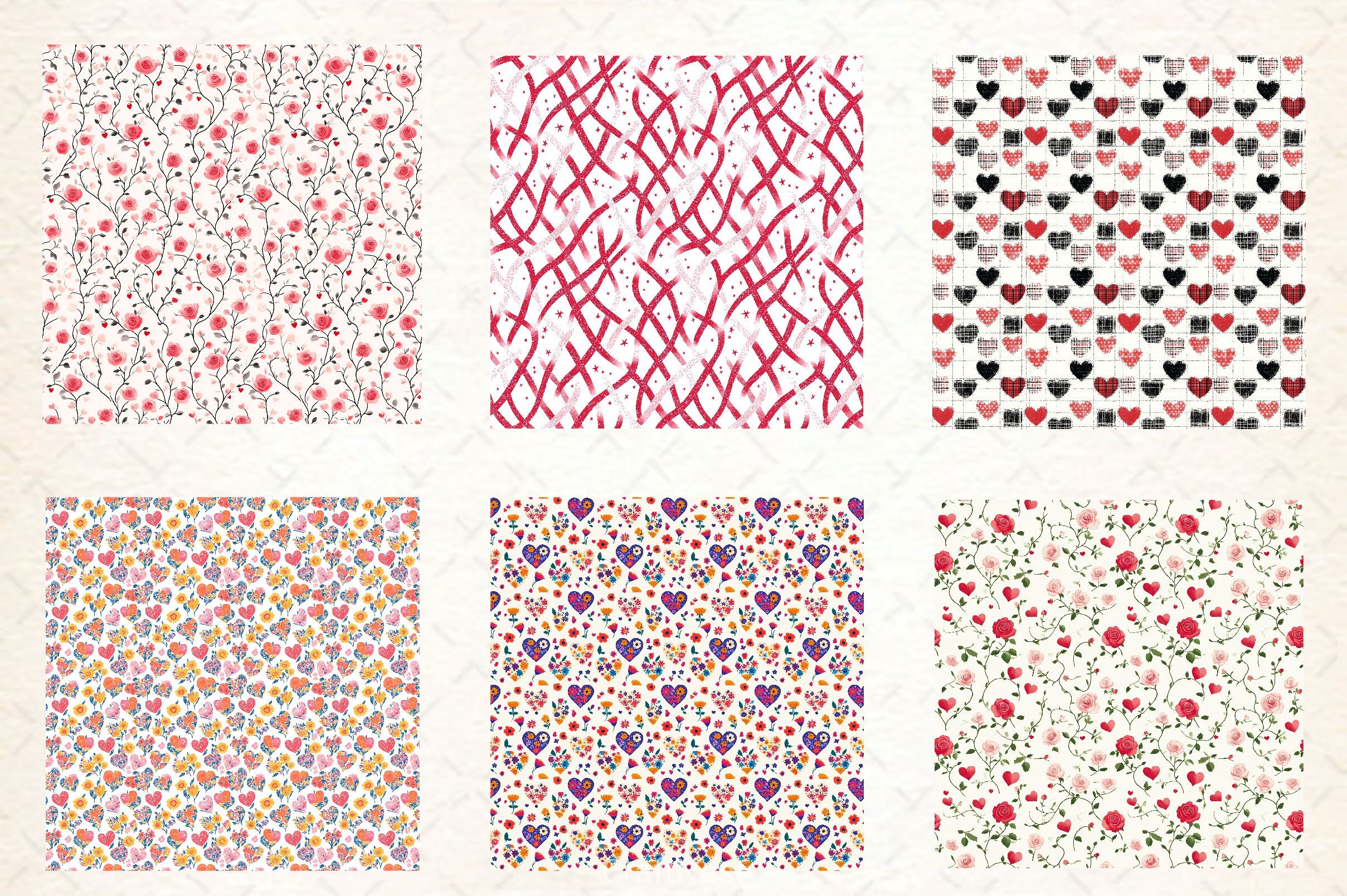 Valentine Digital Paper - CraftNest - Digital Crafting and Art