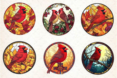 Stained Glass Cardinal Bird Wind Spinner Clipart Bundle - CraftNest - Digital Crafting and Art