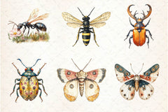 Vintage Spring Insect Clipart Bundle 5 - CraftNest - Digital Crafting and Art