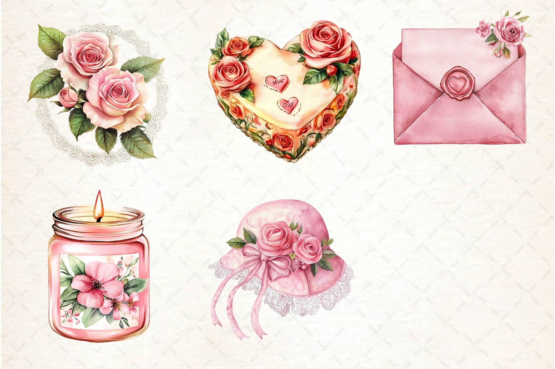 Pink Coquette Mothers Day Clipart Bundle - CraftNest - Digital Crafting and Art