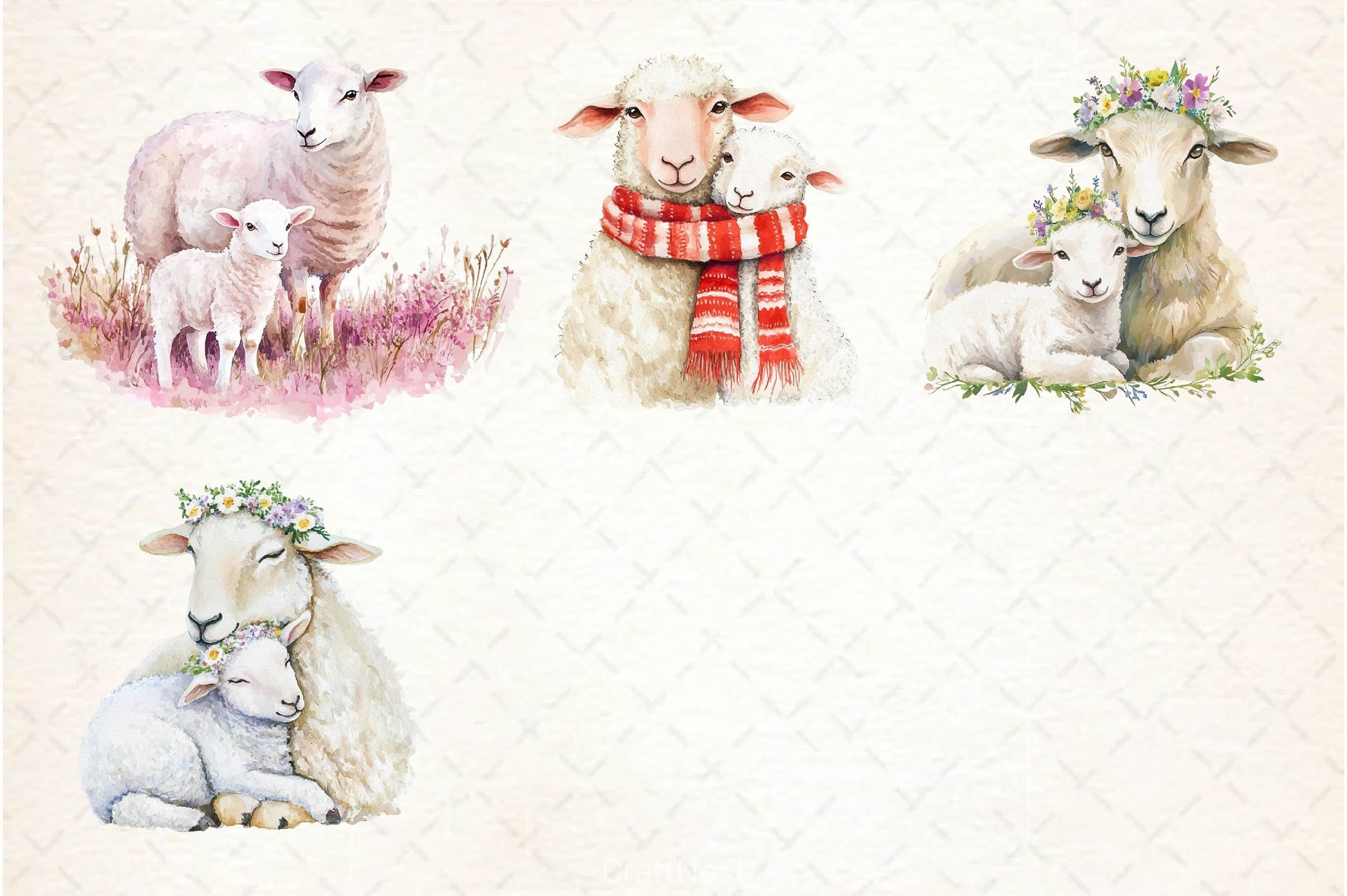Lamb Ewe Love Clipart Bundle 2 - CraftNest - Digital Crafting and Art
