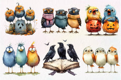 Halloween Quirky Birds Clipart Bundle - CraftNest - Digital Crafting and Art