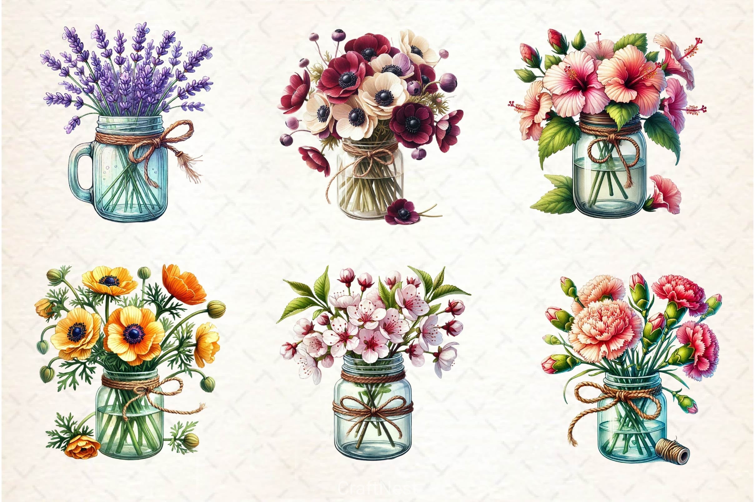 Flower Jar Clipart Bundle 6 - CraftNest - Digital Crafting and Art