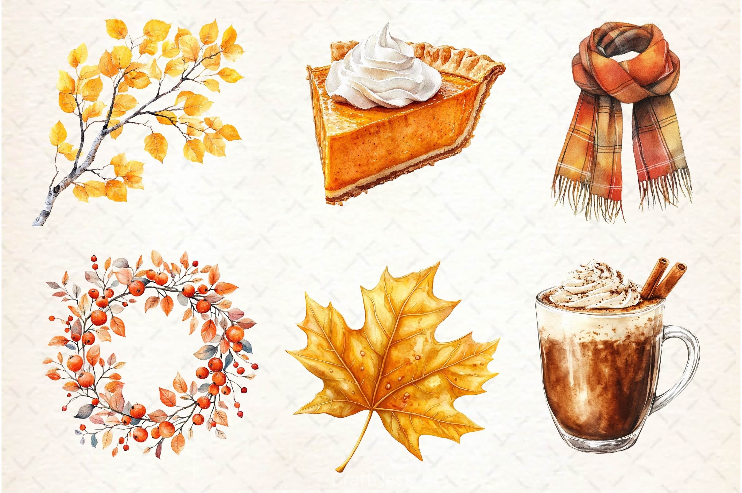 Autumn Collection Clipart Bundle 3 - CraftNest - Digital Crafting and Art