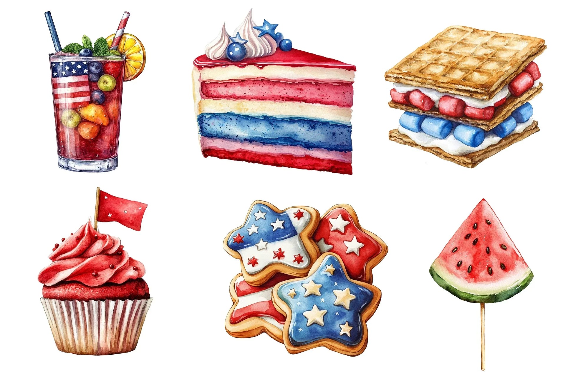 Patriotic Party Foods Clipart Bundle - CraftNest - Digital Crafting and Art