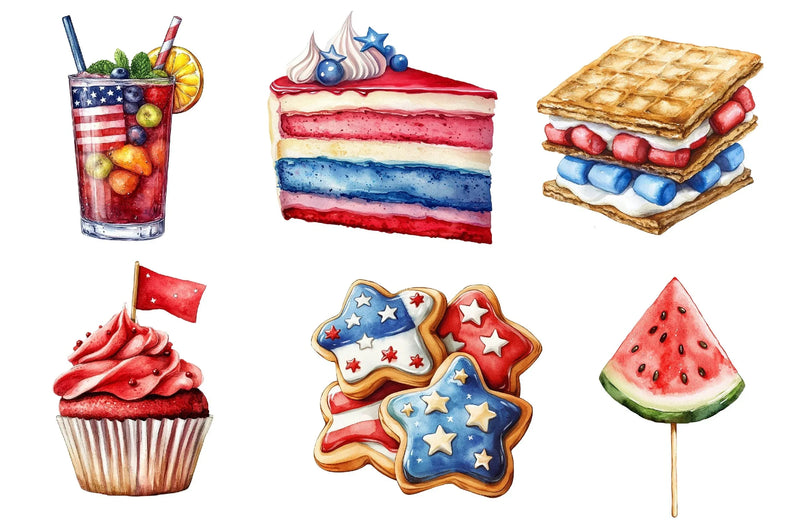 Patriotic Party Foods Clipart Bundle - CraftNest - Digital Crafting and Art