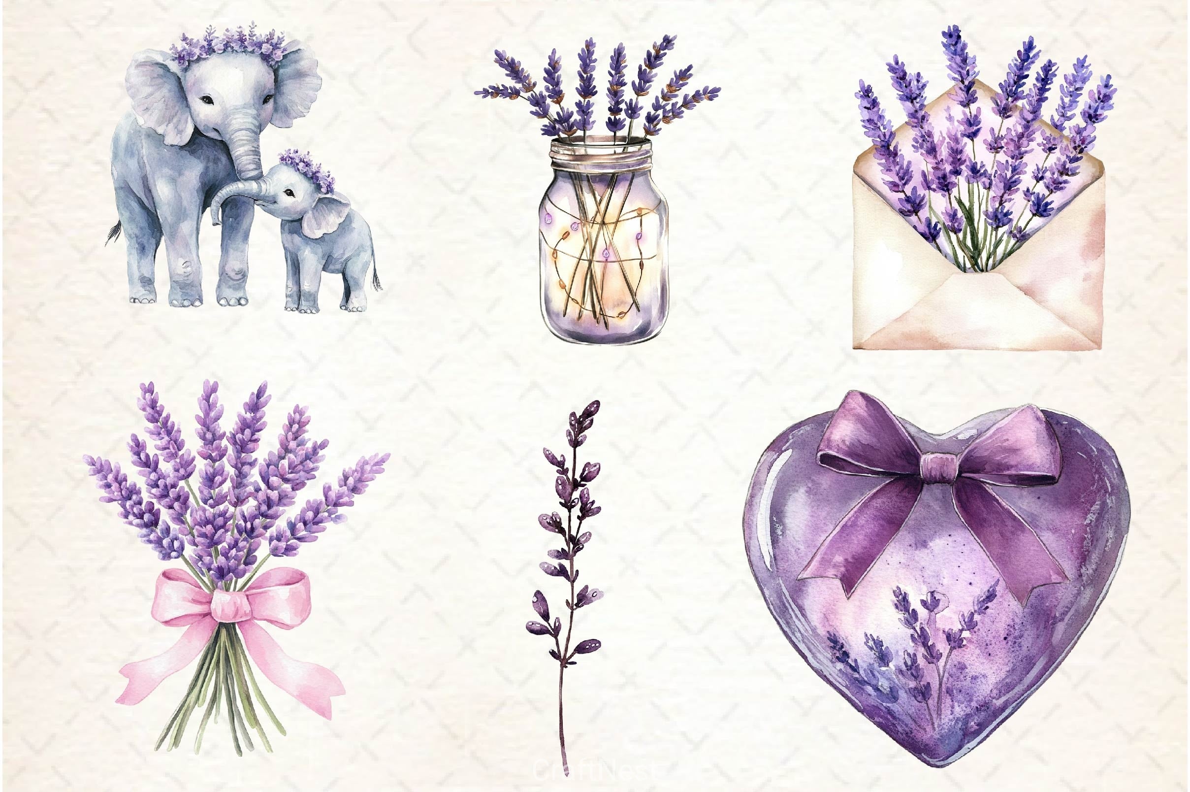 Lavender Mother's Day Clipart Bundle 2 - CraftNest - Digital Crafting and Art