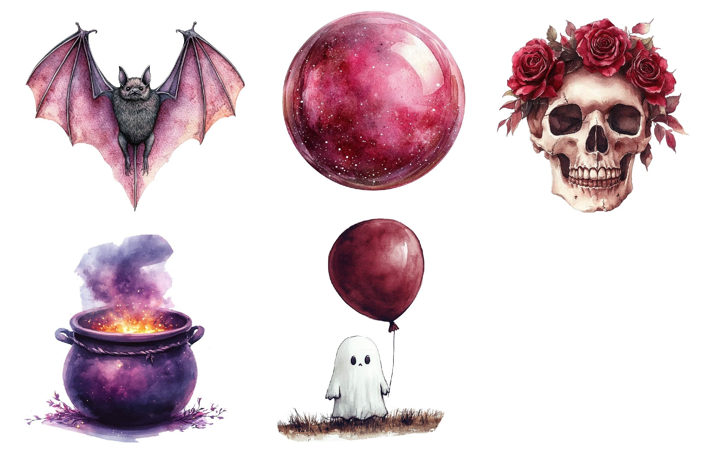 Burgundy & Halloween Clipart Bundle 5 - CraftNest - Digital Crafting and Art
