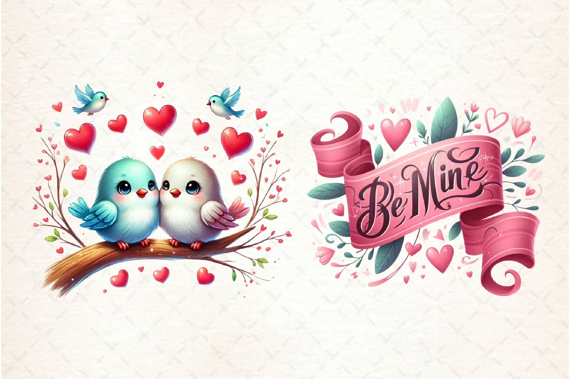 Pink Valentines Day Clipart Bundle - CraftNest - Digital Crafting and Art