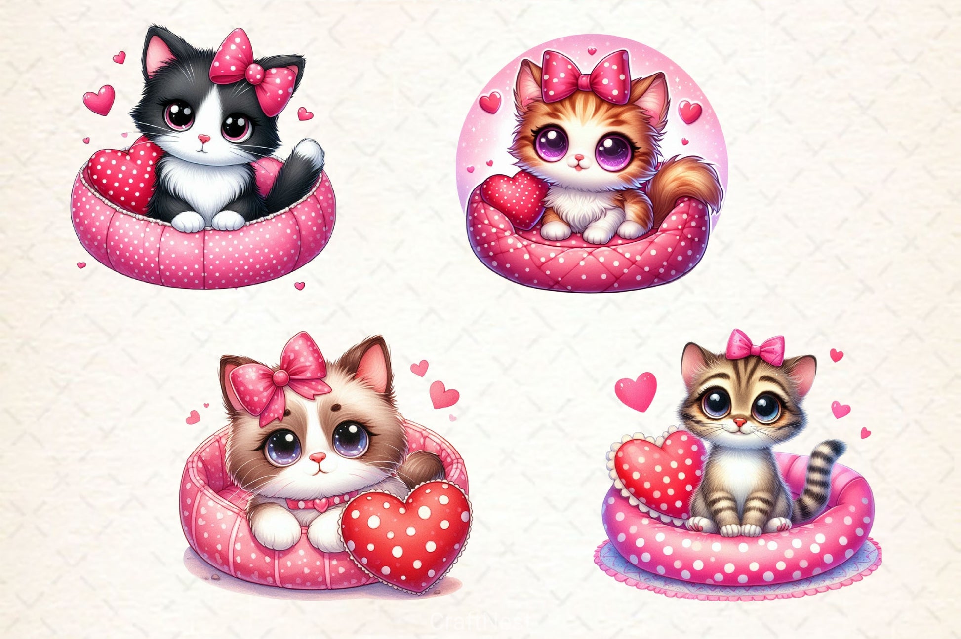 Funny Cat Valentine's Day Clipart Bundle - CraftNest - Digital Crafting and Art