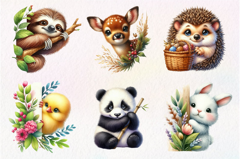 Animal Peeking Around Corner Clipart Bundle - CraftNest - Digital Crafting and Art