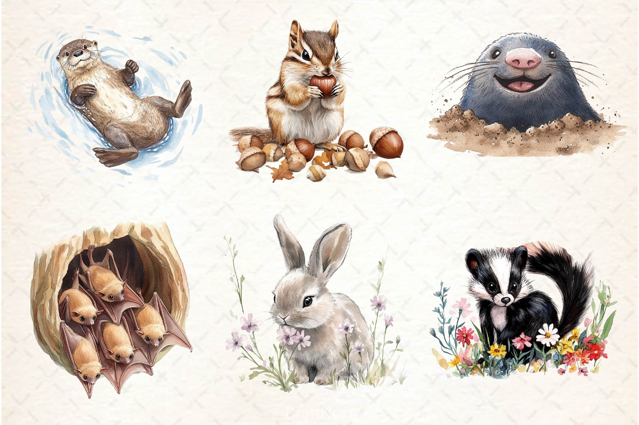 Woodland Forest Animals Clipart Bundle 7 - CraftNest - Digital Crafting and Art