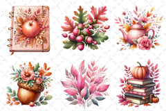 Pink Autumn Fall Clipart Bundle - CraftNest - Digital Crafting and Art