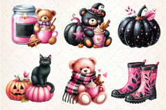 Pink Black Autumn Clipart Bundle 4 - CraftNest - Digital Crafting and Art