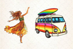 Hippie Summer Clipart Bundle 2 - CraftNest - Digital Crafting and Art