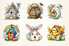 Easter Bird House Clipart Bundle 12 - CraftNest - Digital Crafting and Art