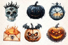 Dark Halloween Clipart Bundle 5 - CraftNest - Digital Crafting and Art