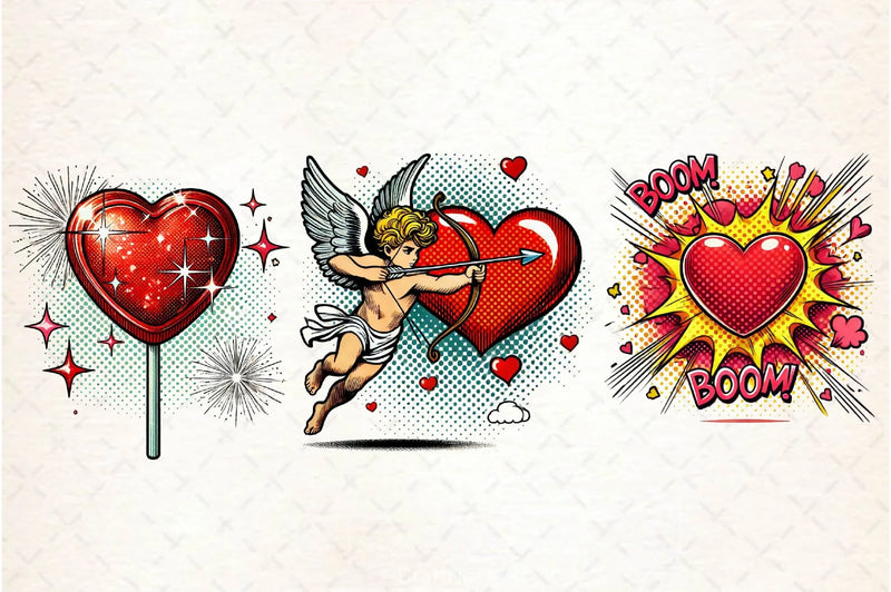 Pop Art Valentines Day Clipart Bundle 2 - CraftNest - Digital Crafting and Art