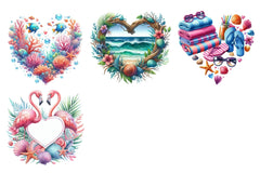 Heart Beach Frame Clipart Bundle 1 - CraftNest - Digital Crafting and Art